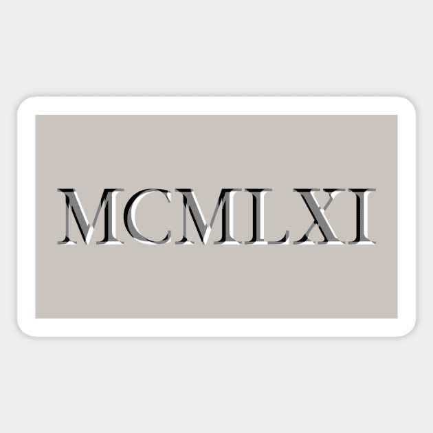 Roman Numeral 1961 Sticker by GloopTrekker